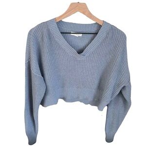 V Neck Cropped Sweater